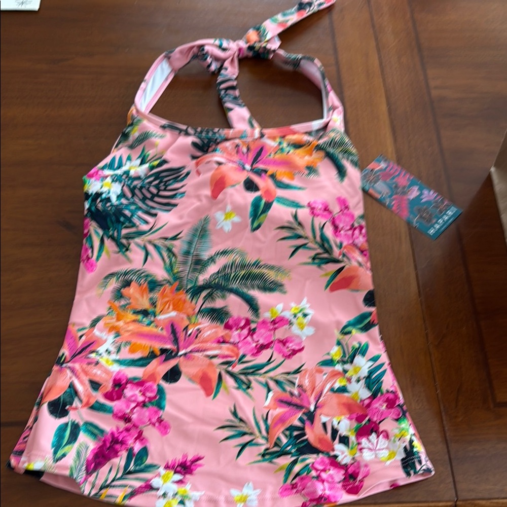 Hapari Pink Floral Swim Top